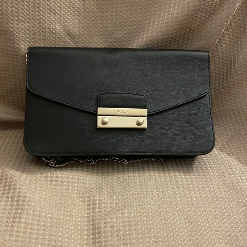 Furla leather crossbody black
